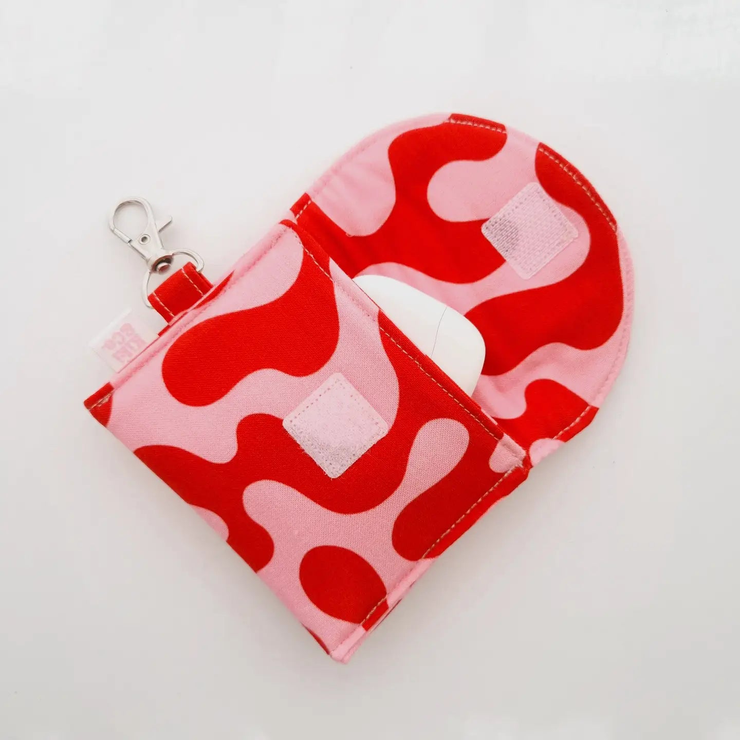 Earbud Pouch | Red/Pink Swirls