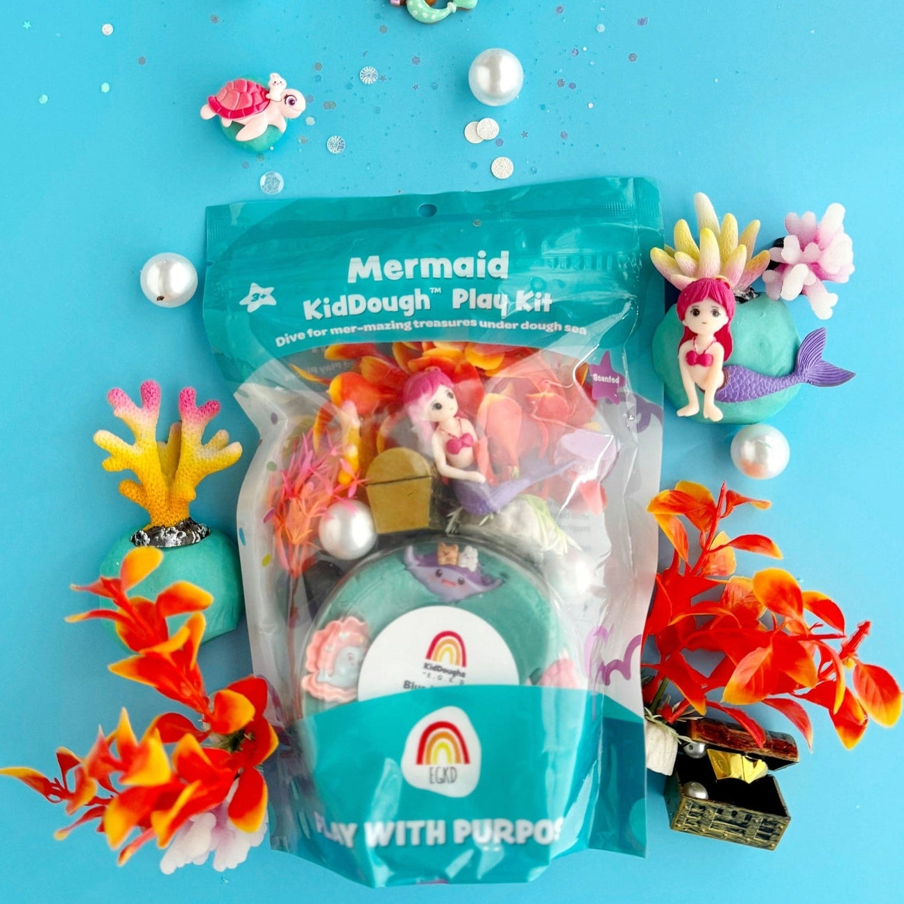 Mermaid Sensory Playdough Kit - Earth Grown KidDoughs