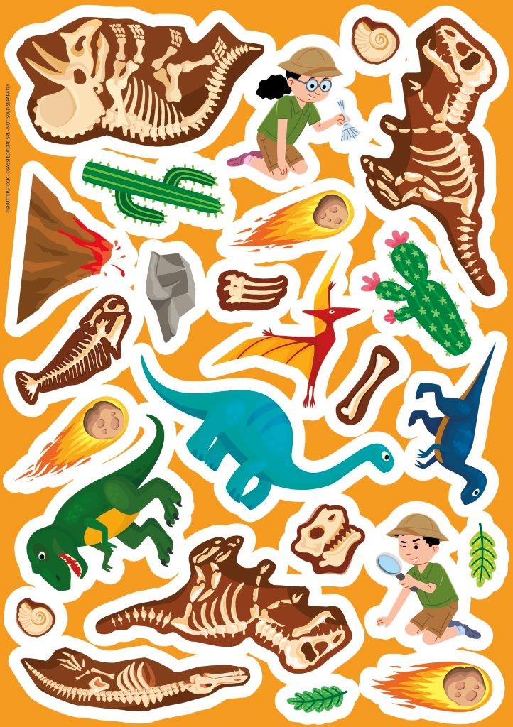 Dinosaur sticker and colouring activity set