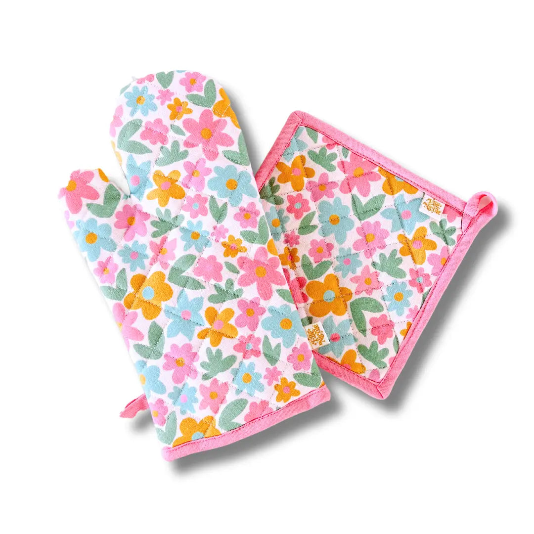 Oven Mitt + Pot Holder Set | Floral