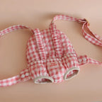 baby dolls carrier made by tiny harlow - empty to show product for pretend play, the print is pink gingham