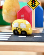 Yellow Taxi Vehicle Felt Toy - Tara Treasures