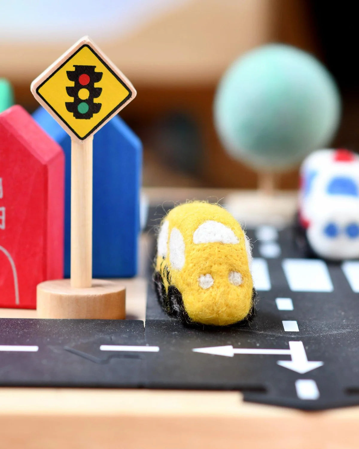 Yellow Taxi Vehicle Felt Toy - Tara Treasures