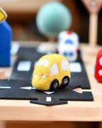 Yellow Taxi Vehicle Felt Toy - Tara Treasures