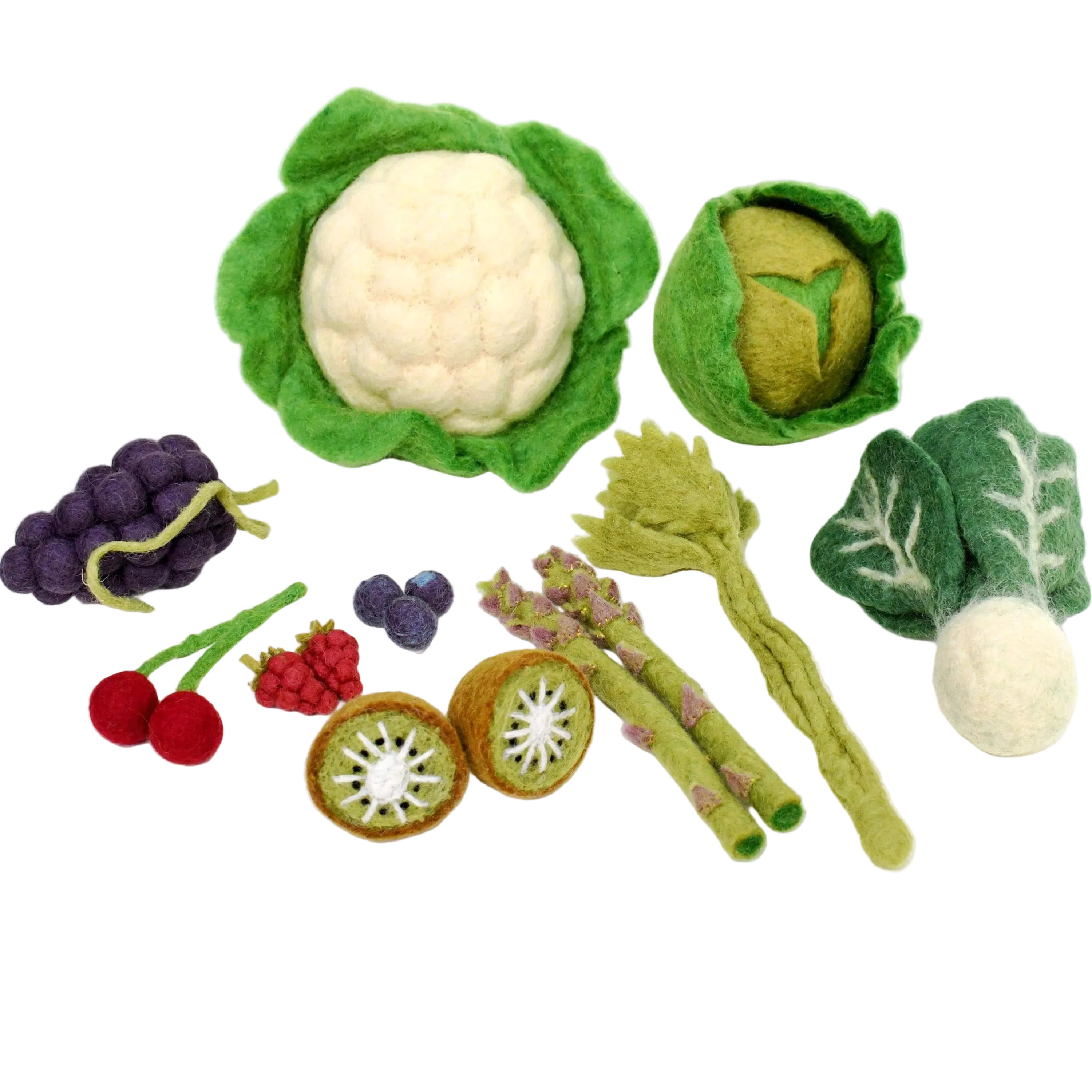 Garden Greens Vegetable + Fruit Set Felt Food - Tara Treasures