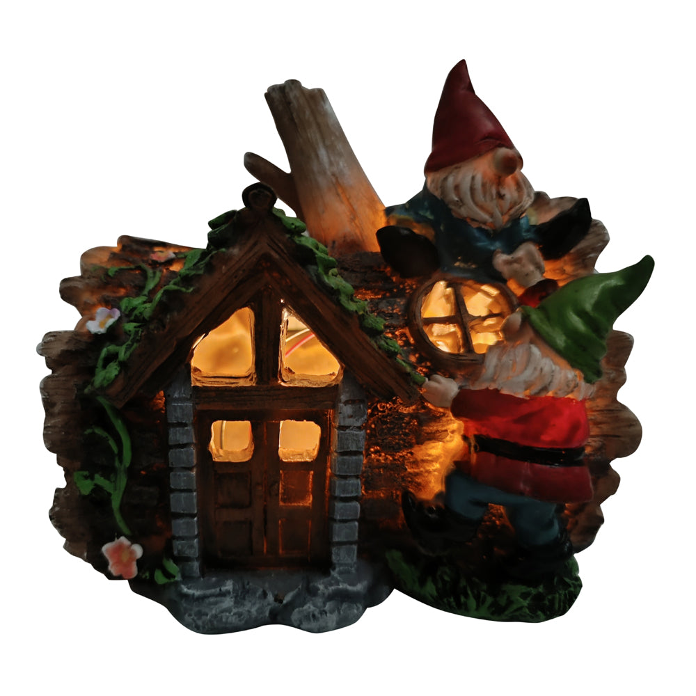 Gnome Solar Log House - Fairy Garden