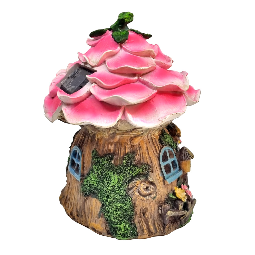 Flower Hollow Solar Fairy House - Fairy Garden