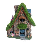 Mossy Stone Solar Fairy Cottage - Fairy Garden