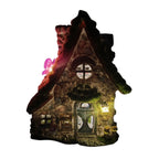 Mossy Stone Solar Fairy Cottage - Fairy Garden
