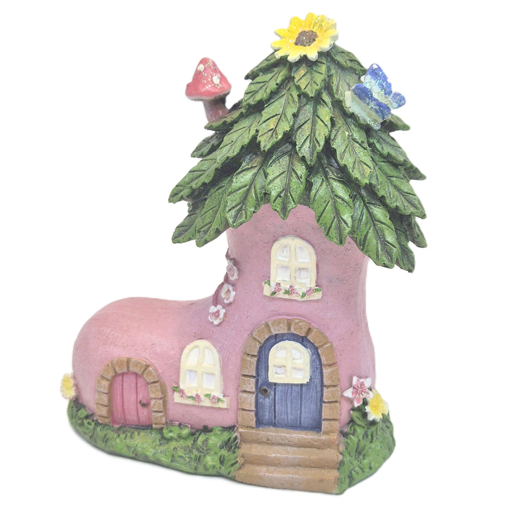 Pink Boot Fairy House - Fairy Garden