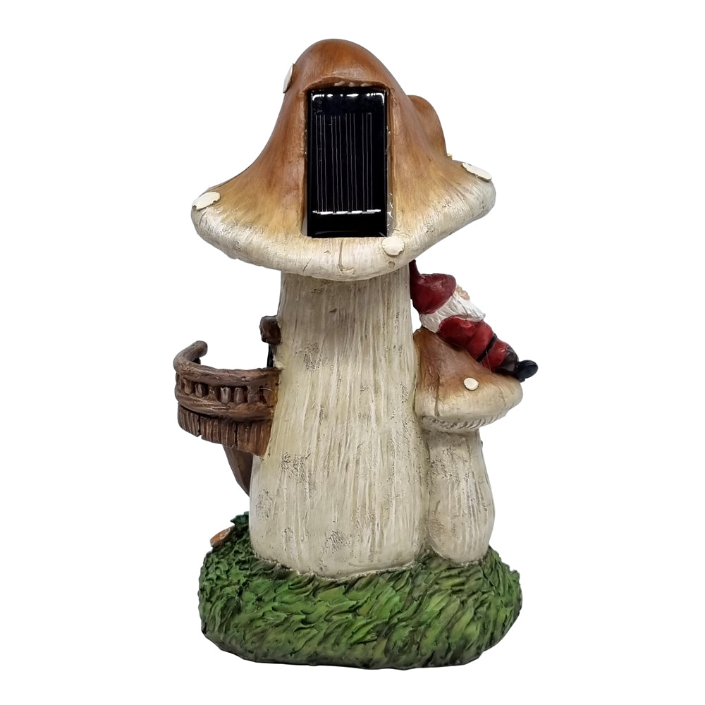Gnome Solar Mushroom House - Fairy Garden