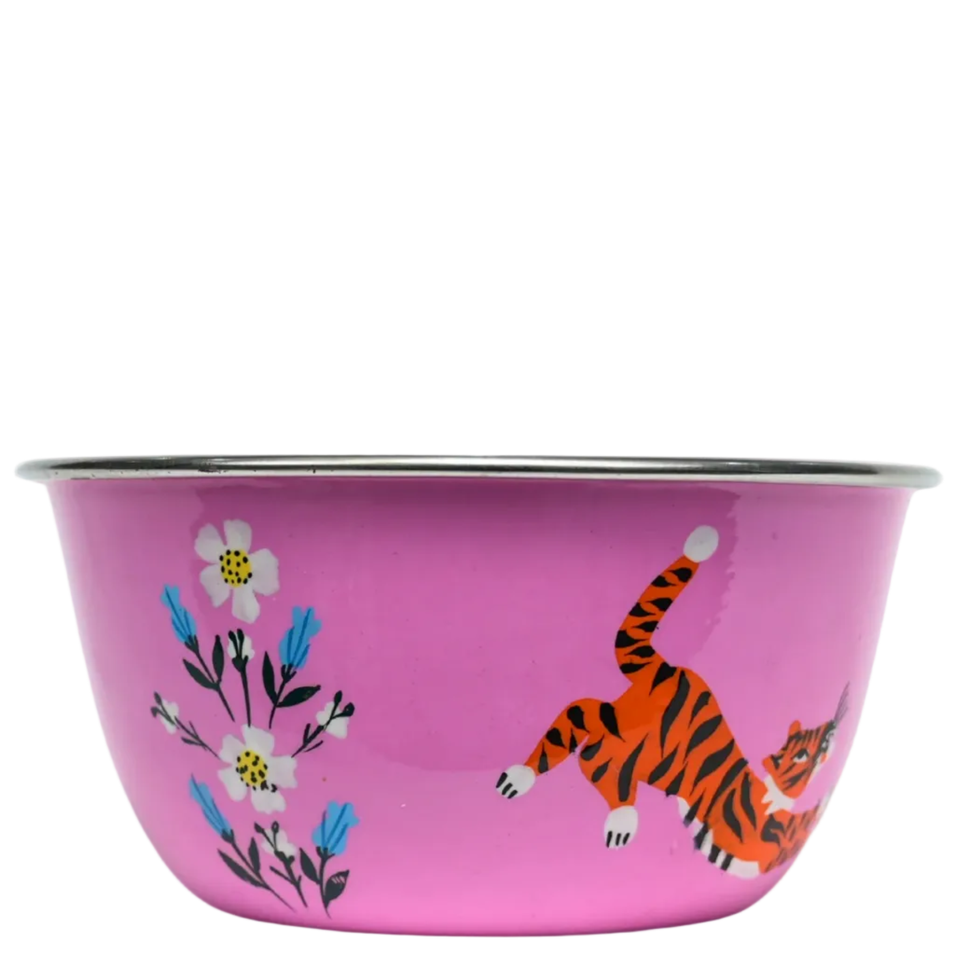 pink tiger stainless steel breakfast bowl by picnic folk