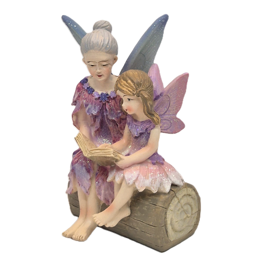 Fairy Grandma Reading with Granddaughter - Fairy Garden