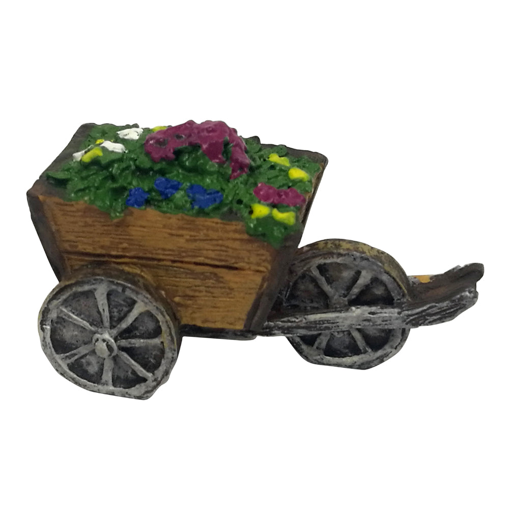 Mini Wooden Flower Cart - Fairy Garden