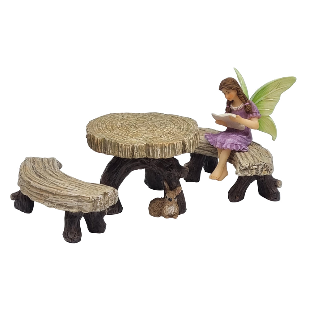 Round Log Fairy Furniture Set - Fairy Garden