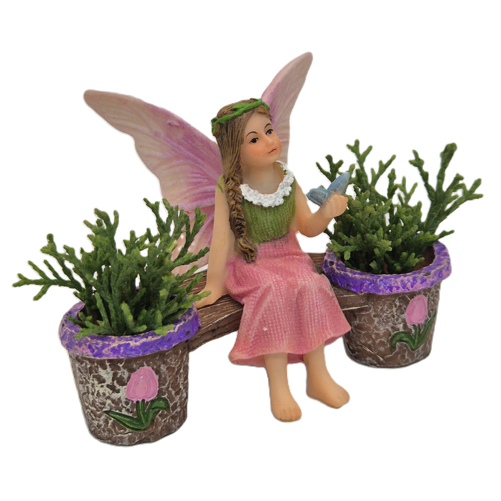 Tulip Flowerpot Garden Bench - Fairy Garden