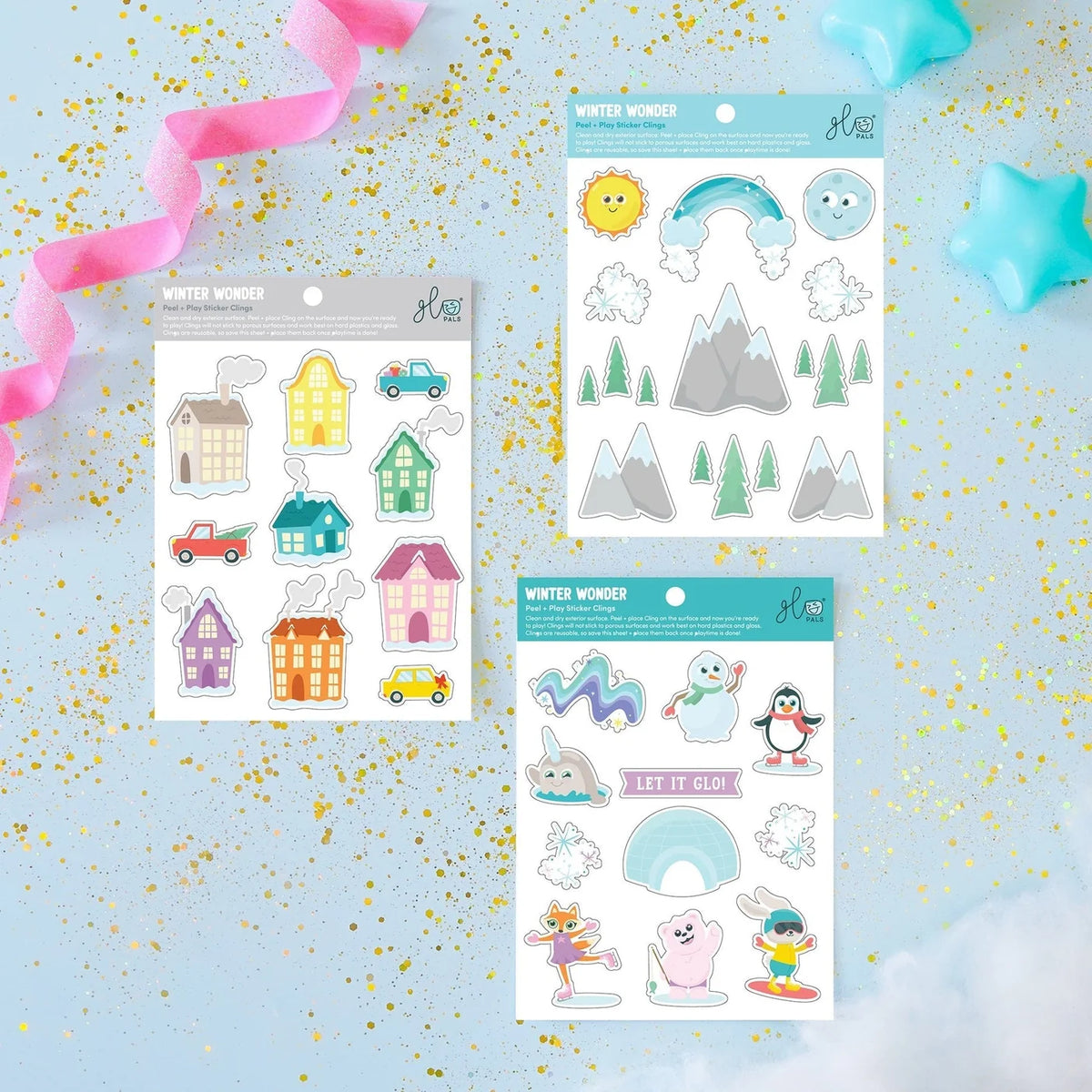 DIY Snowglobe Sensory Light Up Play Jar Gift Set - Glo Pals