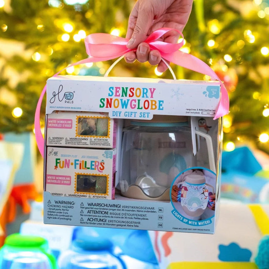 DIY Snowglobe Sensory Light Up Play Jar Gift Set - Glo Pals
