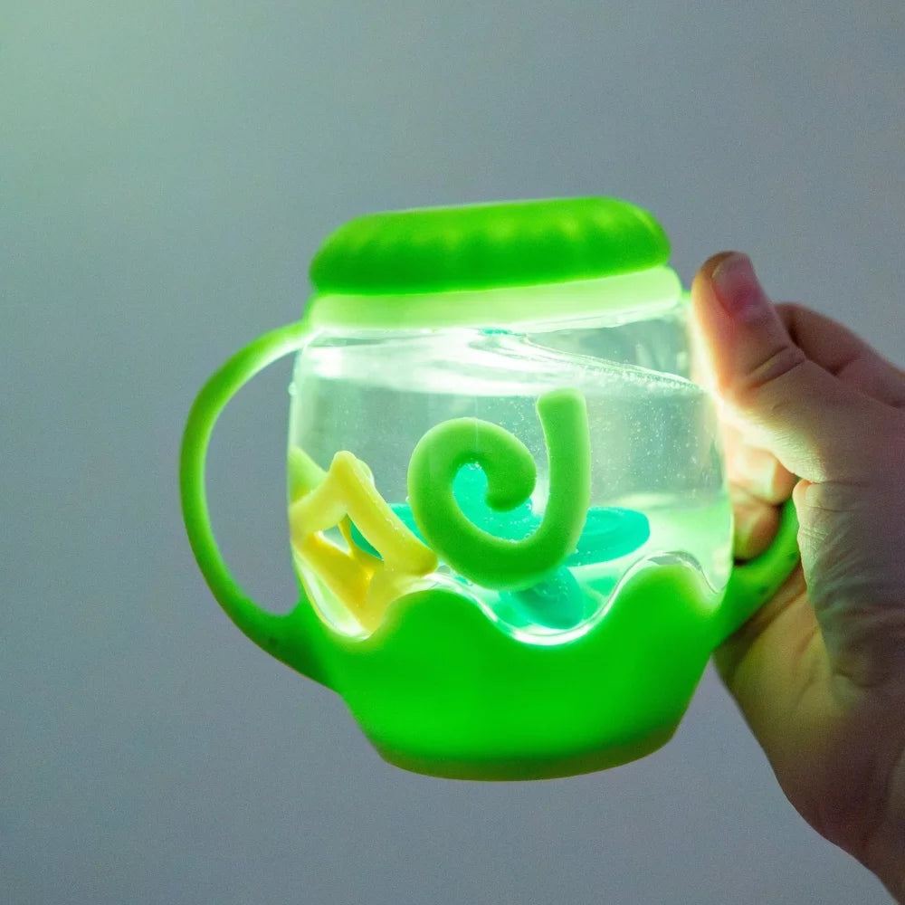Lime Green MINI Sensory Light Up Play Jar - Glo Pals