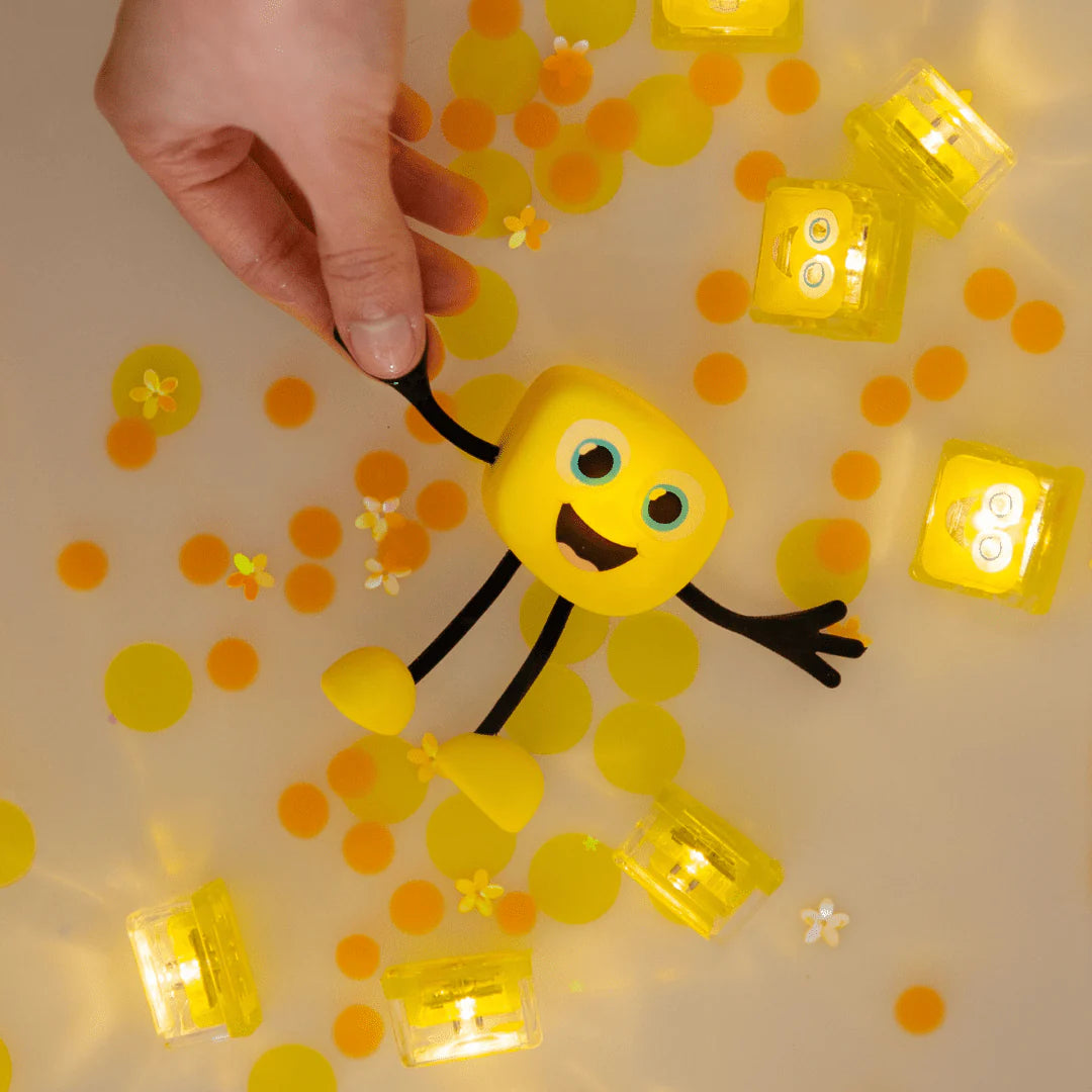 Glo Pal Cube Alex yellow reusable sensory cubes for children

