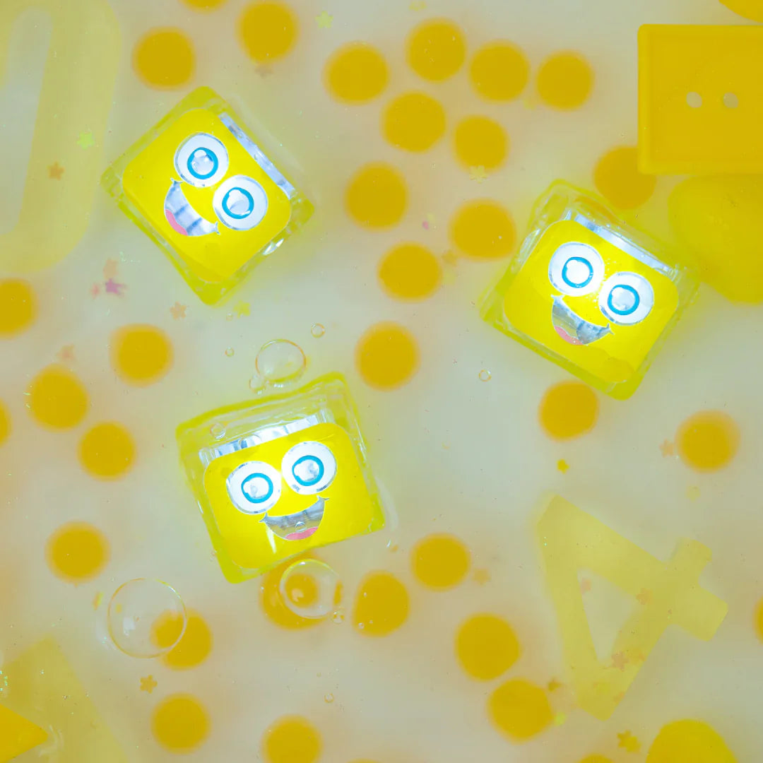 Jellystone Designs Glo Pal Cube Alex yellow sensory bath cubes
