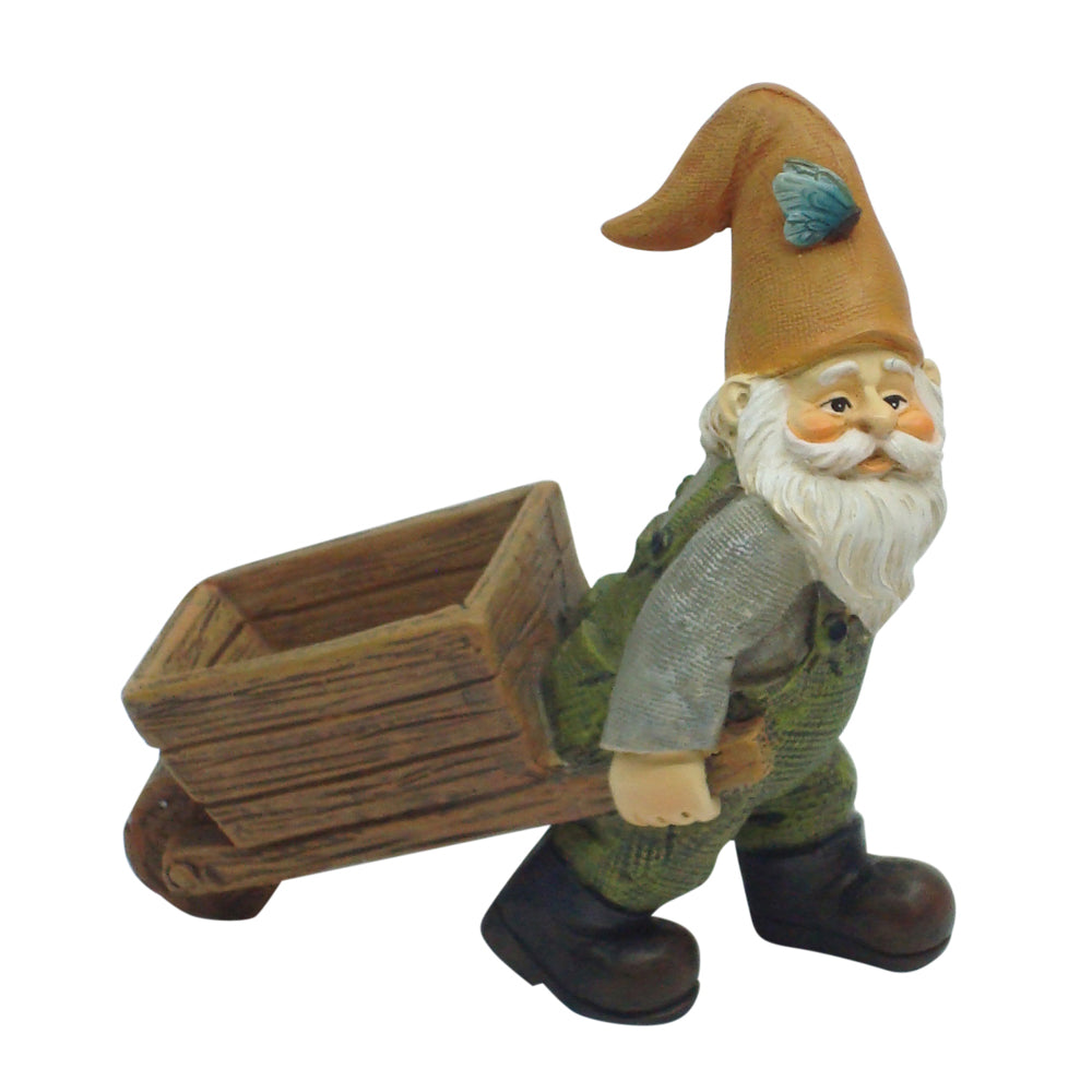 Gnome with Wheel Barrow - Fairy Garden