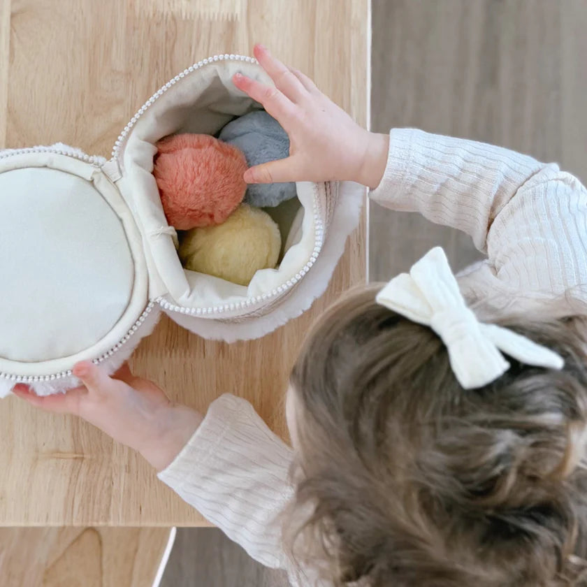 Birthday themed sensory toss game for toddlers and preschoolers
