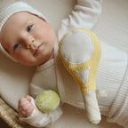 Tennis ball wrist rattle and racket rattle for babies