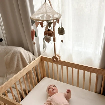 Garden Patch Baby Cot Mobile w/ Rattle - Little Lamb Kind