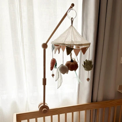 Garden Patch Baby Cot Mobile w/ Rattle - Little Lamb Kind