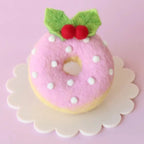 Pink Snow Festive Felt Donut - Juni Moon
