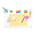 how to use idea the Re-CRAFT-able Silicone Creativity Mat Set in white with silicone craft mat and cup. A fun and practical solution for mess free creative play. made by little change creators