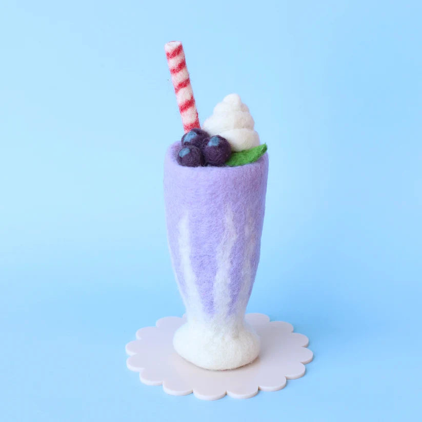 felt blueberry smoothie toy handmade wool pretend play drink Juni Moon