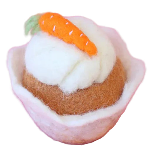 felt carrot cake muffin toy handmade pretend play food bakery muffin