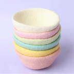 Pastel felt stacking bowls sensory toy Montessori play