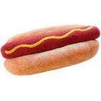 felt hot dog toy handmade wool pretend play food bun with mustard Juni Moon