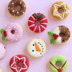 Wrapped Up Green Festive Felt Donut - Juni Moon