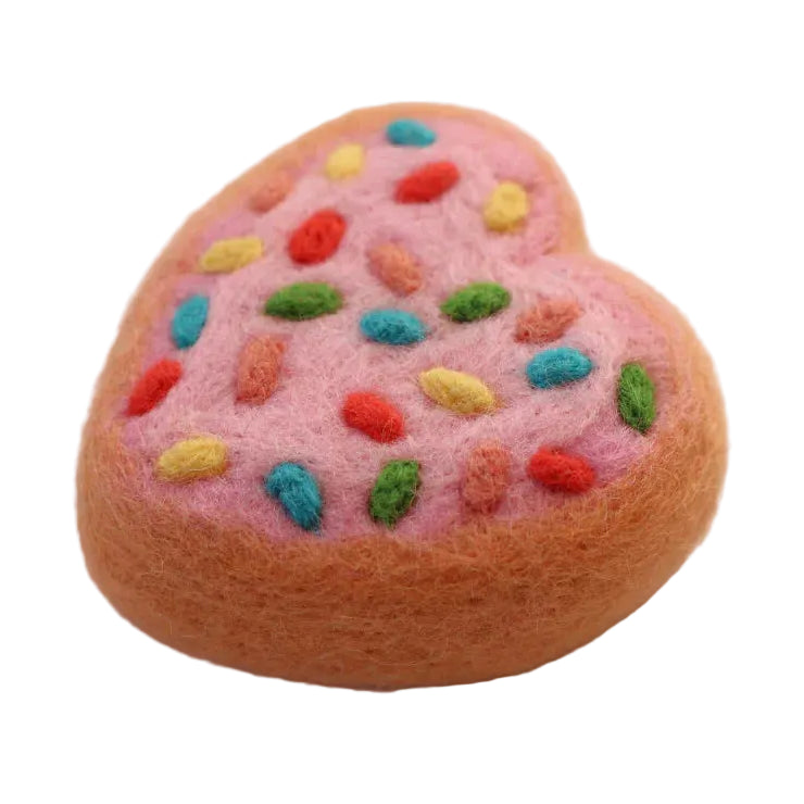 Strawberry Heart Sprinkle Donut Felt Food - Juni Moon