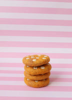 stack of felt Anzac biscuit toy handmade wool pretend play food oat cookie Juni Moon