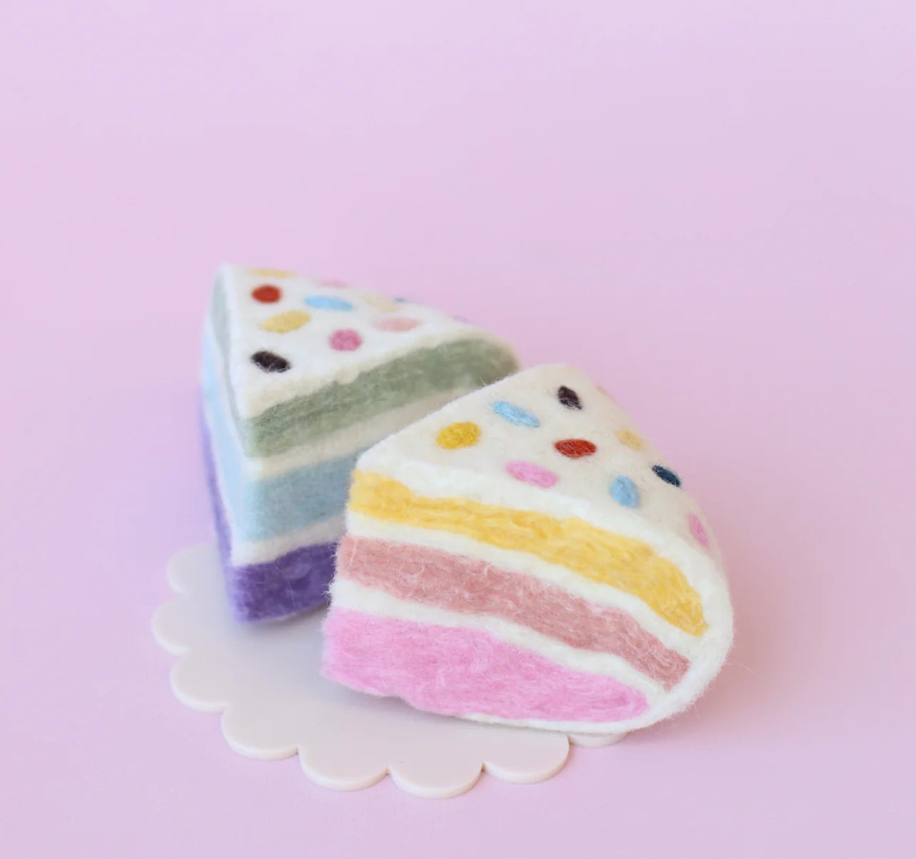 Confetti Cake Slice (Set of 2) Felt Food - Juni Moon