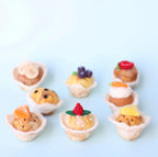 felt raspberry white chocolate muffin, strawberry muffin, lemon poppyseed muffin, orange poppyseed muffin, blueberry muffin, carrot cake muffin, choc chip muffin toy handmade pretend play food bakery muffin