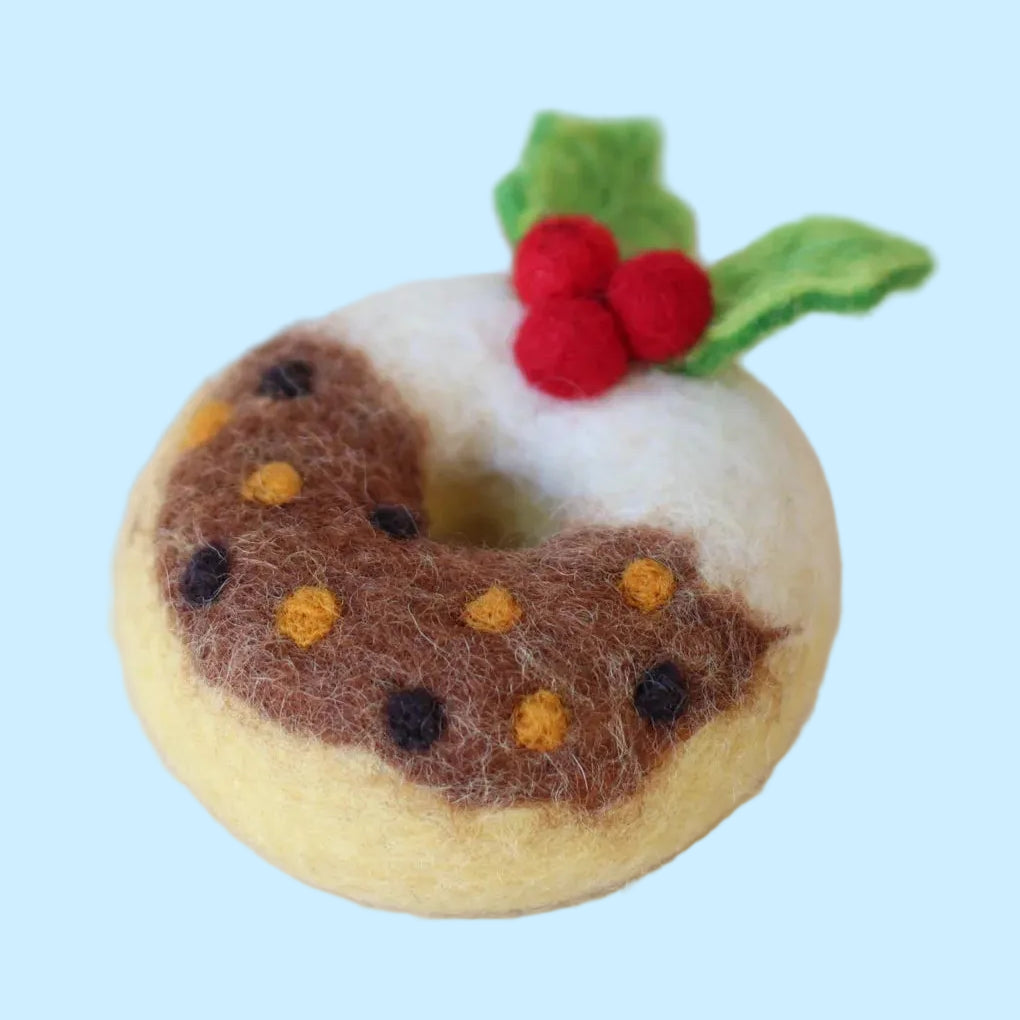 Plum Pudding Festive Felt Donut - Juni Moon