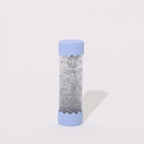 Soft blue Jellystone Designs baby sensory calm down bottle with glitter and star confetti