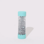 Jellystone Designs Baby Calm Down Bottle in Soft Mint with silver iridescent and pastel glitter sensory filling