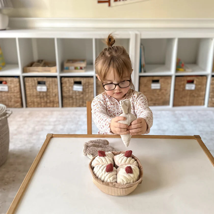 Soft cake baking pretend play toy set by Little Lamb Kind for imaginative role play and sensory play