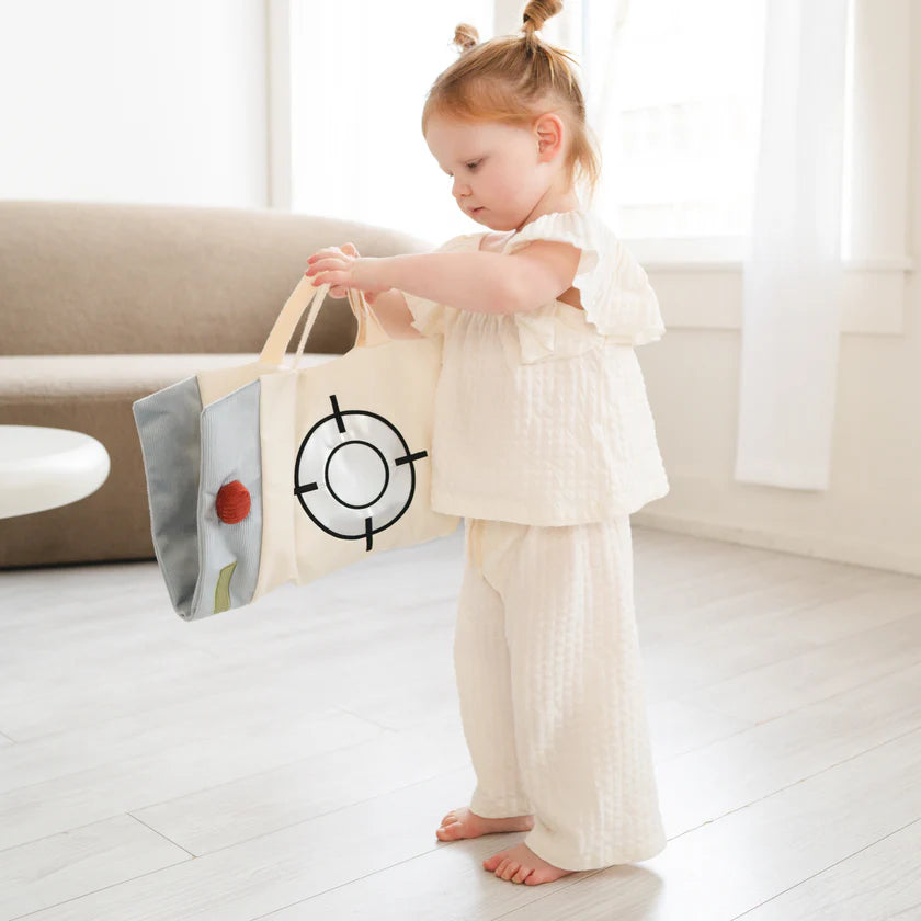 Little Lamb Kind travel kitchen play set with carry bag design