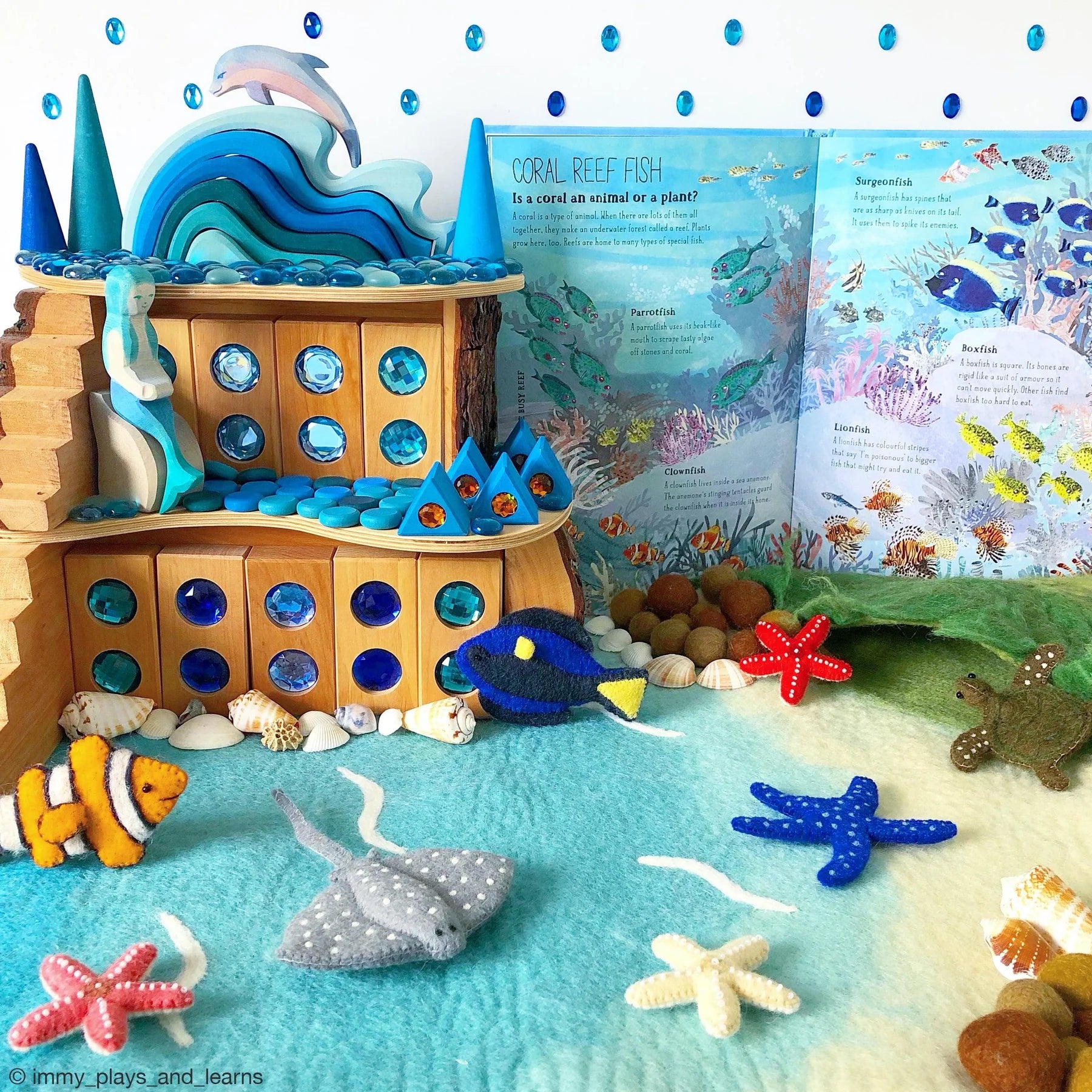 Sea & Rockpool Large Felt Play Mat Playscape - Tara Treasures