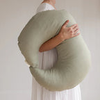 Nursing Pillow + Cover - Moon Shape | Soft Sage