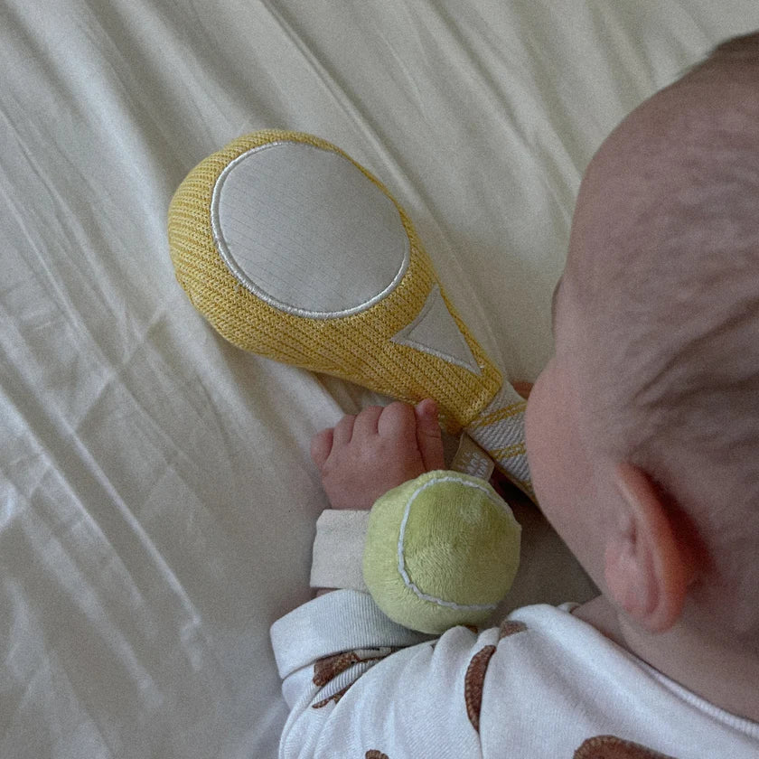 Tennis wrist and ankle rattle set for babies by Little Lamb Kind
