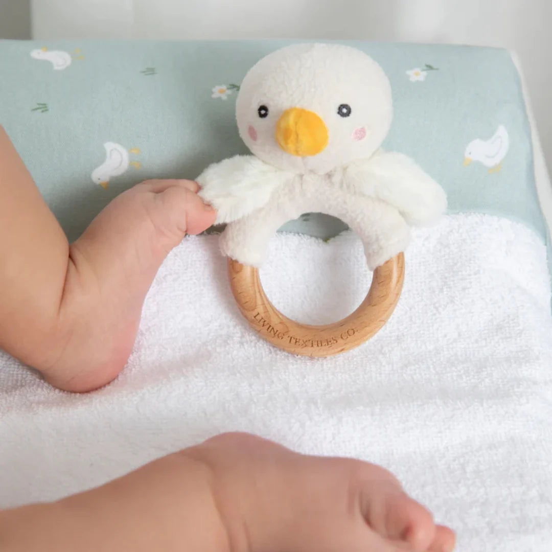 Goosey Goosey Teething Ring Rattle & Dummy Chain Gift Set - Living Textiles